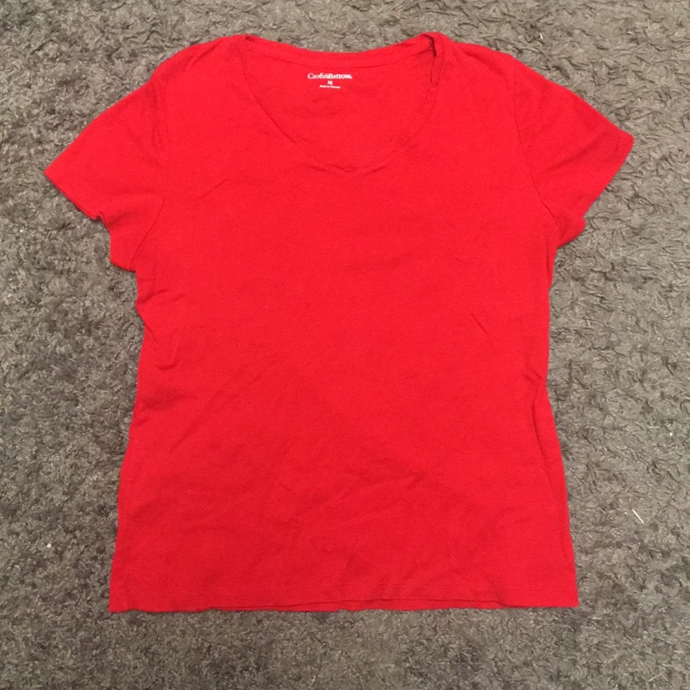 Women’s Croft & Barrow Red V-Neck Tee